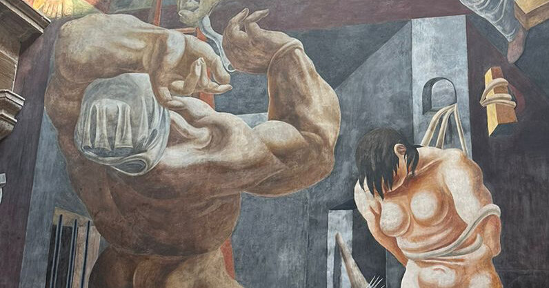 Muralul restaurat Anti-Fascism de Philip Guston a fost dezvăluit în Mexico.